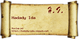 Hadady Ida névjegykártya